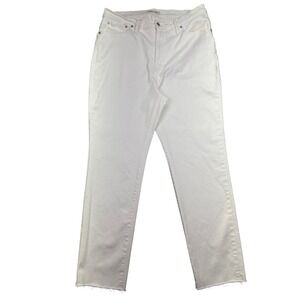 Madewell The Perfect Vintage Jean White Denim‎ Raw Hem High Rise 33T Fits 36"